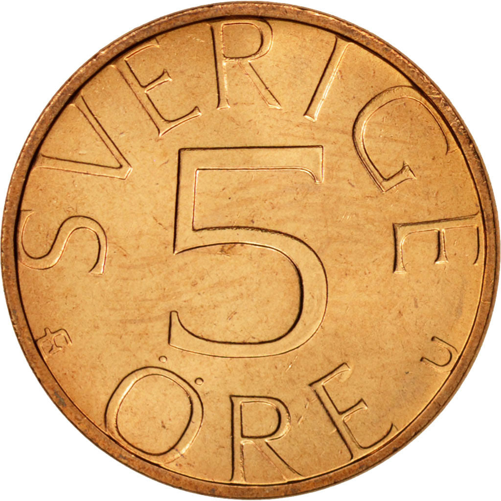 Moneta, Svezia, Carl XVI Gustaf, 5 Öre, 1979, SPL, Bronzo, KM:849