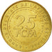 Central African States, 25 Francs, 2006, Paris, MS(63), Brass, KM:20