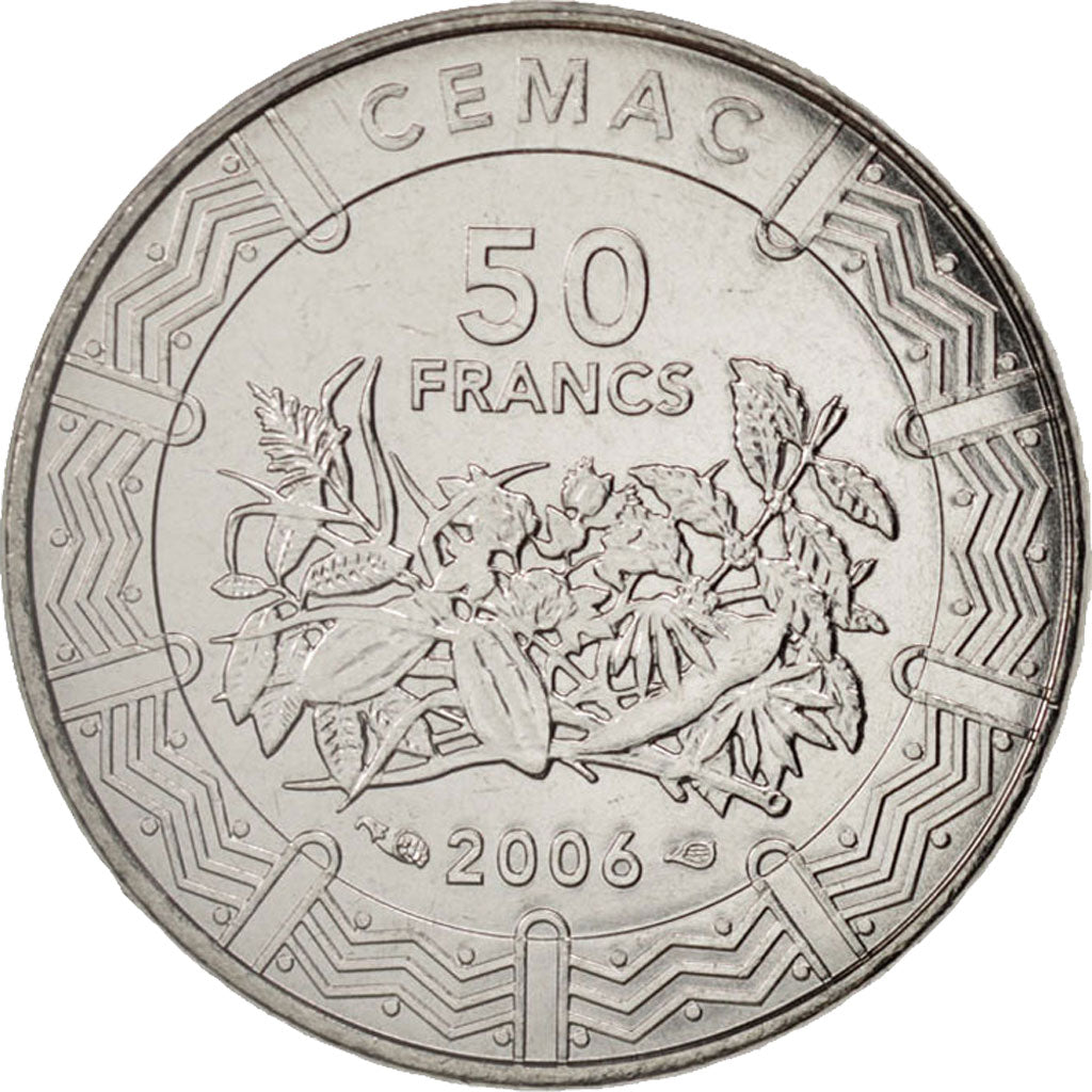 États de l'Afrique centrale, 50 Francs, 2006, Paris, SPL, Stainless Steel, K...