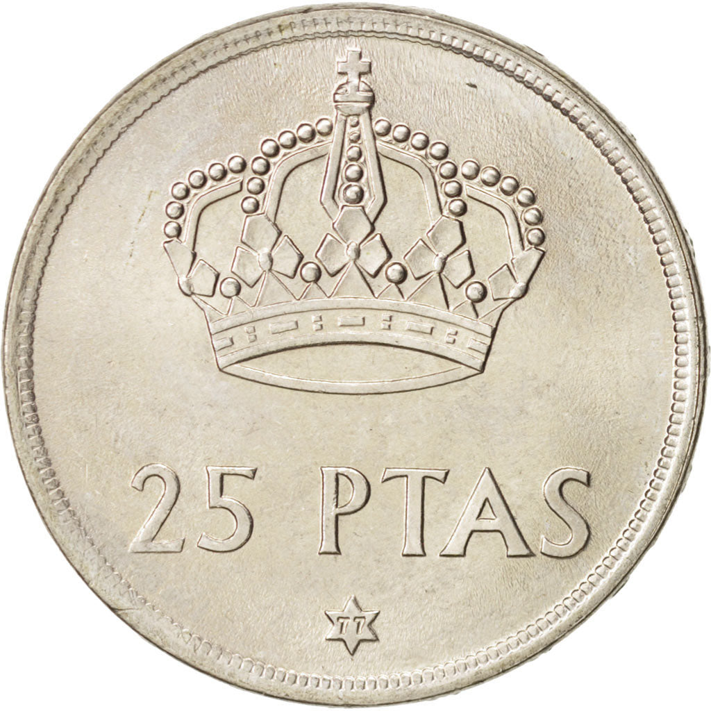 Espagne, Juan Carlos I, 25 Pesetas, 1977, SPL, Copper-nickel, KM:808
