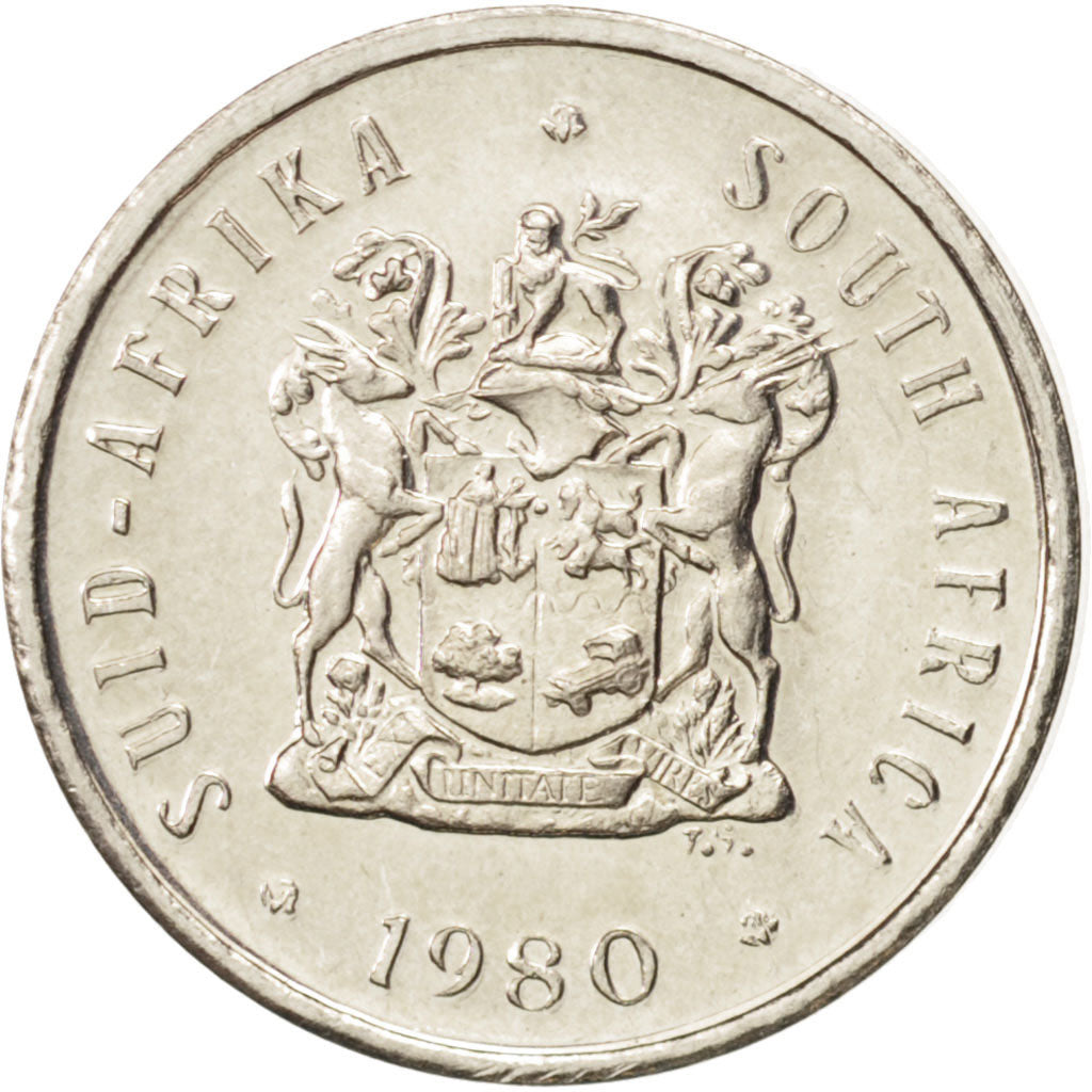 Coin, South Africa, 5 Cents, 1980, MS(63), Nickel, KM:84