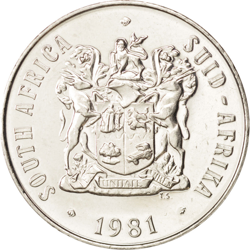 Coin, South Africa, 50 Cents, 1981, MS(63), Nickel, KM:87