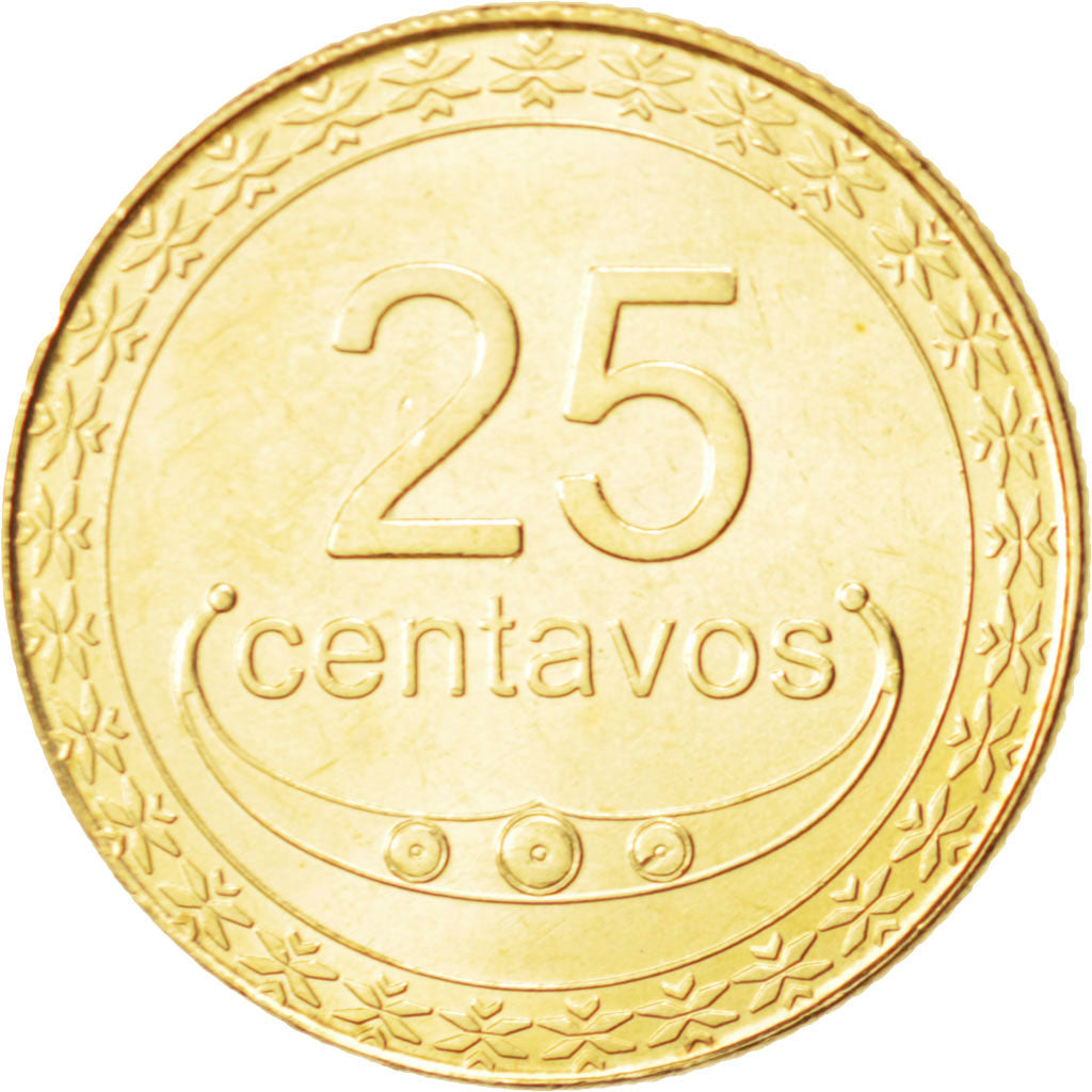 EAST TIMOR, 25 Centavos, 2004, Lisbon, MS(63), Nickel-brass, KM:4