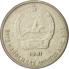 Mongolie, 10 Mongo, 1981, SUP, Copper-nickel, KM:30