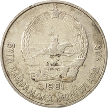 Mongolei, 15 Mongo, 1981, SS, Copper-nickel, KM:31