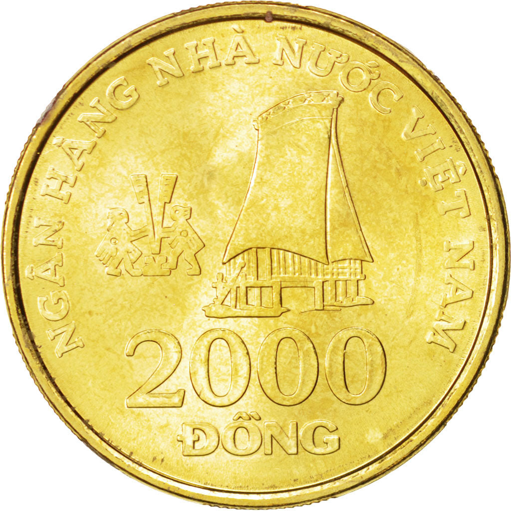 Coin, Vietnam, SOCIALIST REPUBLIC, 2000 Dông, 2003, Vantaa, MS(63), Brass