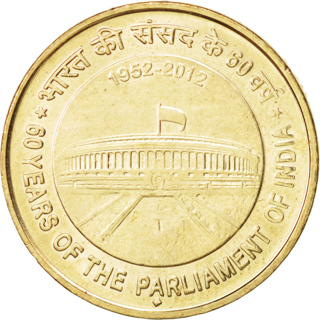 Coin, INDIA-REPUBLIC, 5 Rupees, 2012, MS(63), Nickel-brass, KM:404