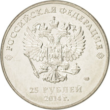 Coin, Russia, 3 mascottes, 25 Roubles, 2014, MS(63), Copper-nickel