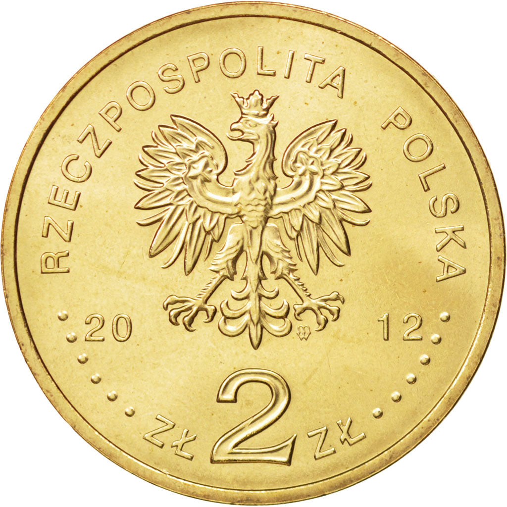 Coin, Poland, 2 Zlotych, 2012, Warsaw, MS(63), Brass, KM:844