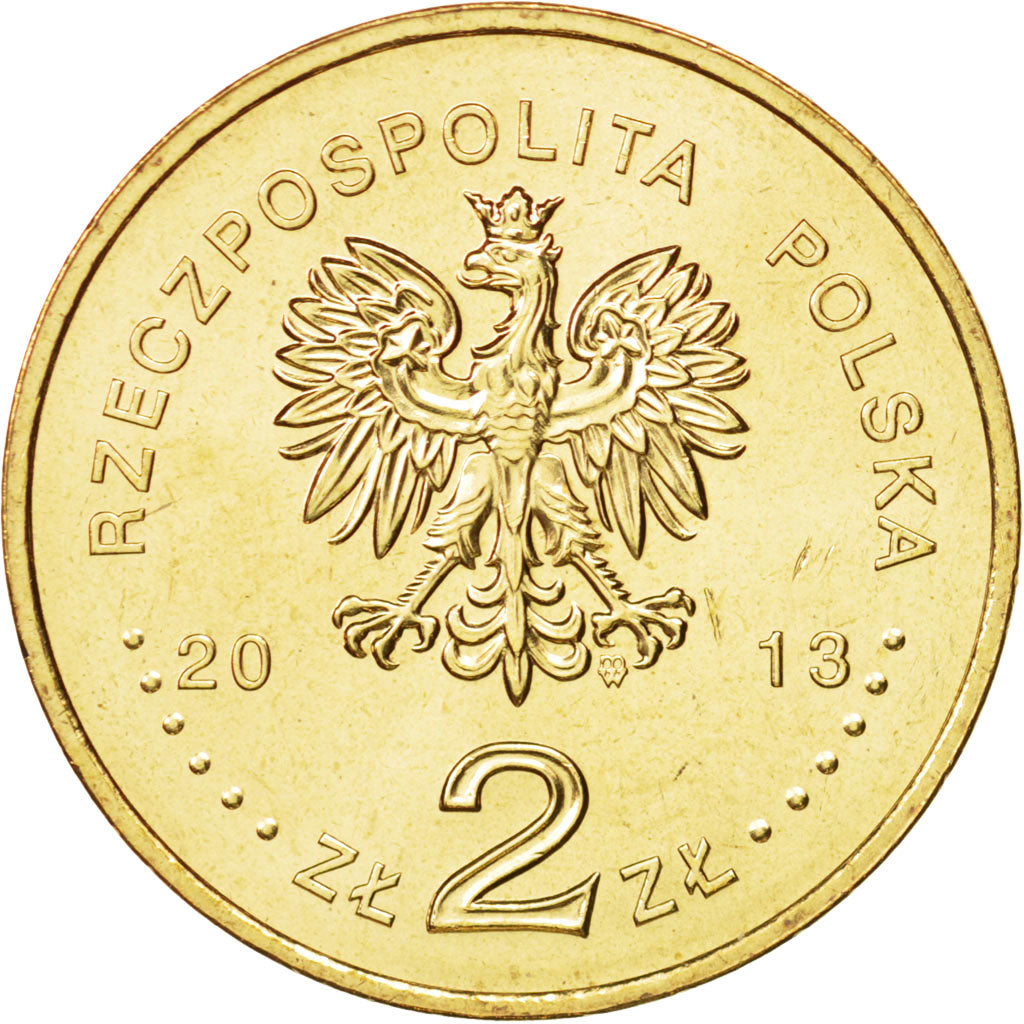 Coin, Poland, 2 Zlotych, 2013, Warsaw, MS(63), Brass, KM:848