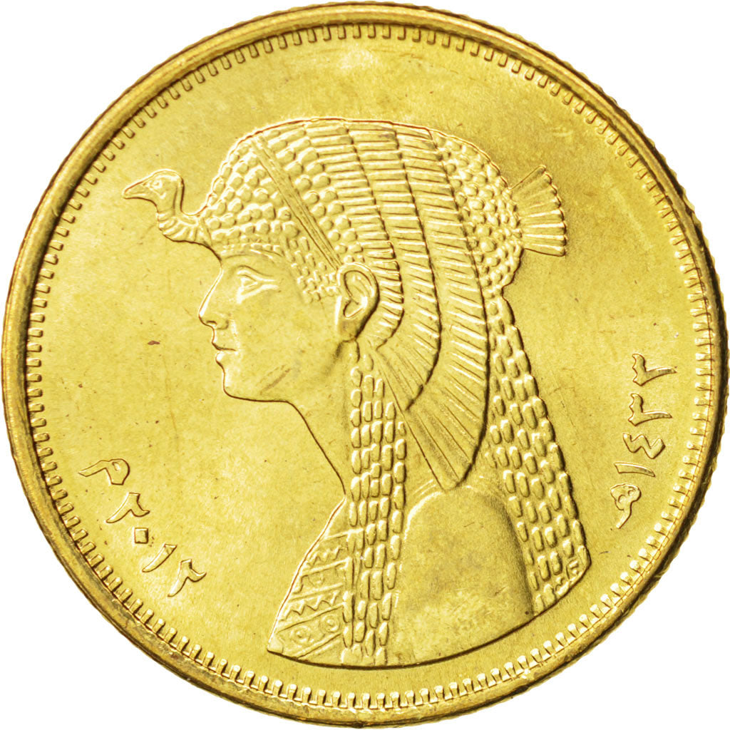 Egypt, 50 Piastres, 2012, MS(63), Brass plated steel, KM:942.2