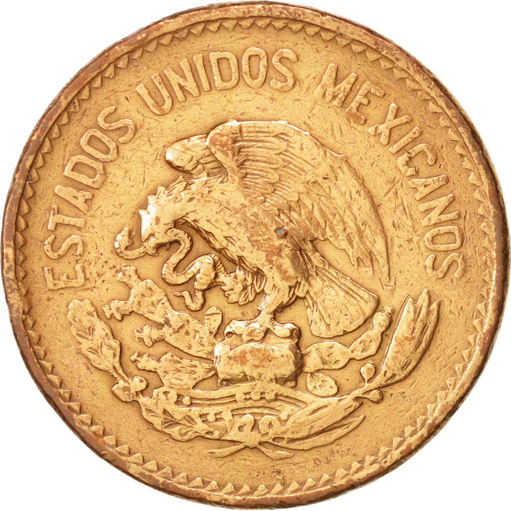 Moneda, México, 20 Centavos, 1955, Mexico City, BC+, Bronce, KM:440