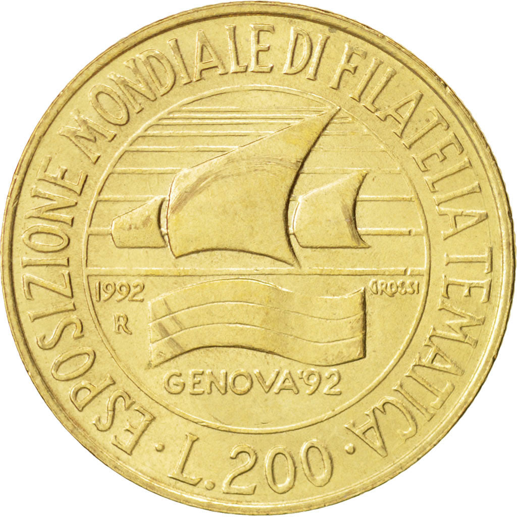 Moneta, Italia, 200 Lire, 1992, Rome, SPL, Alluminio-bronzo, KM:151