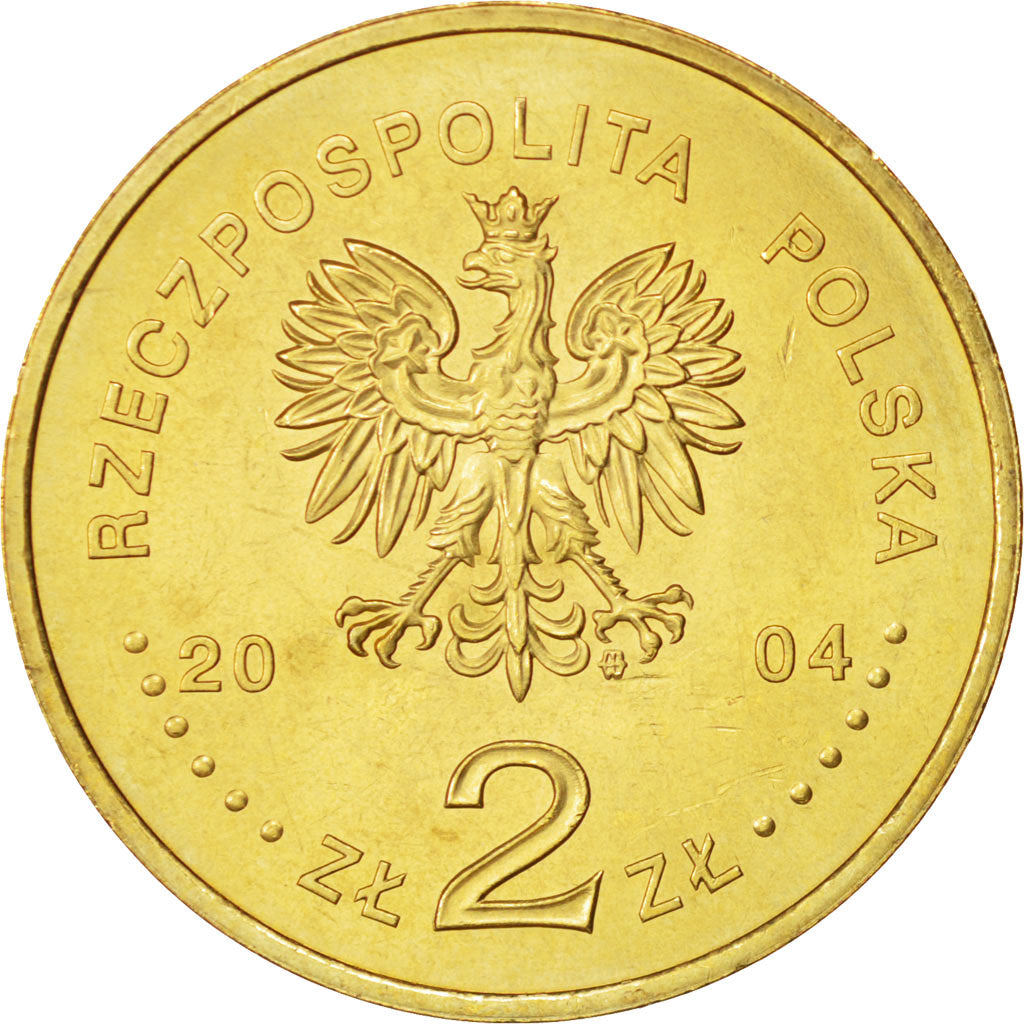 Coin, Poland, 2 Zlote, 2004, Warsaw, MS(60-62), Brass, KM:501