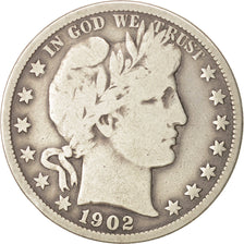 United States, Barber Half Dollar, 1902, Philadelphia, VF, KM:116