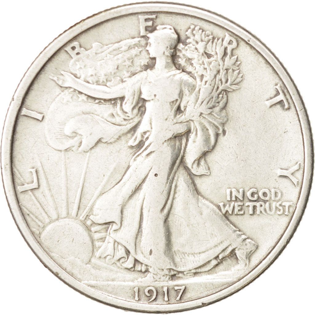 United States, Walking Liberty Half Dollar, 1917, Philadelphia, EF, KM:142