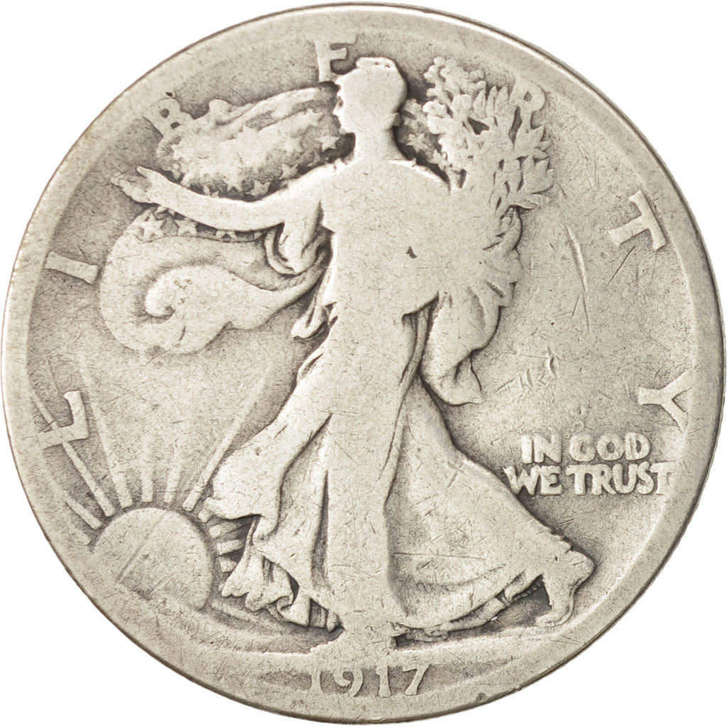 United States, Walking Liberty Half Dollar, 1917, Denver, F, KM:142