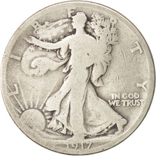 United States, Walking Liberty Half Dollar, 1917, Denver, F, KM:142