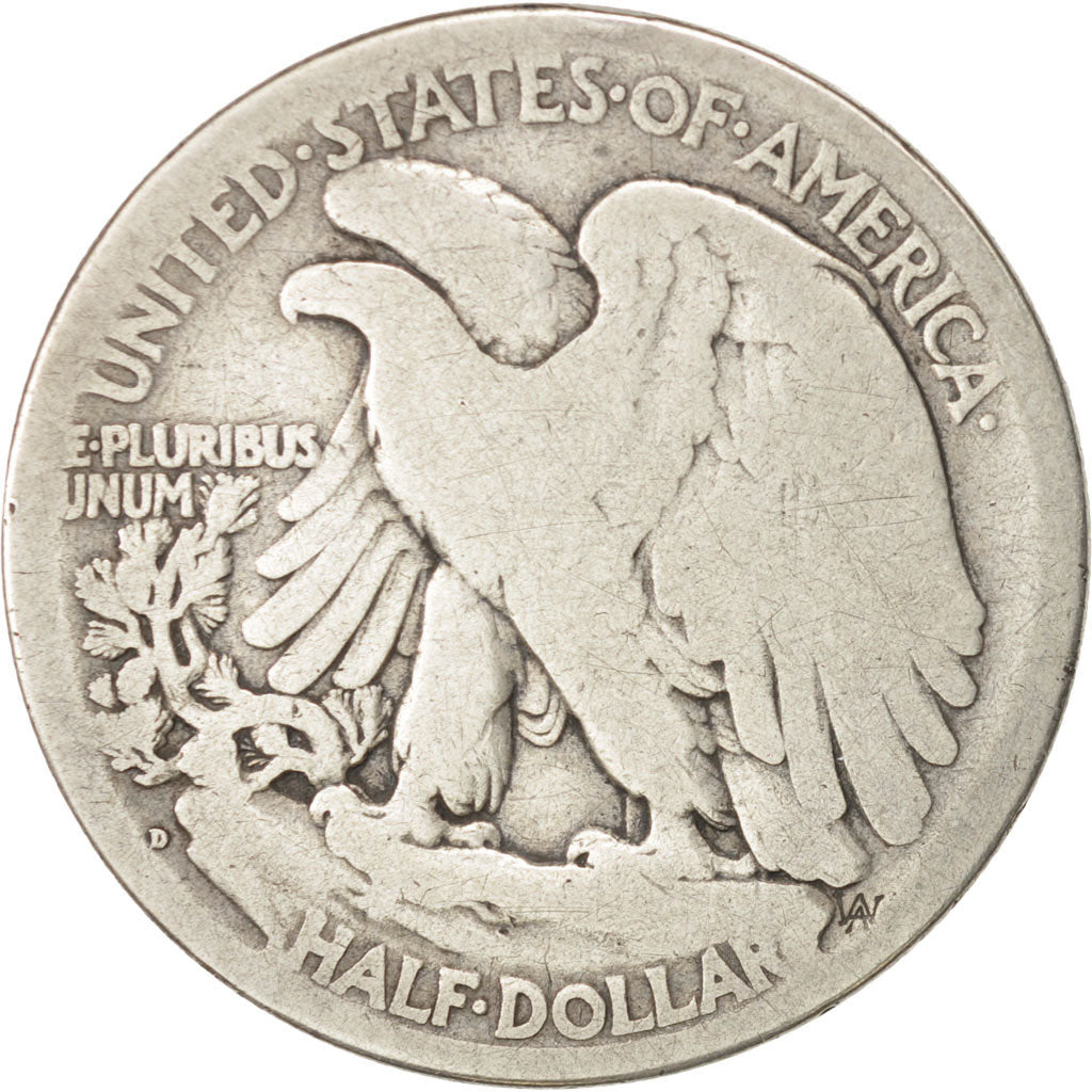 United States, Walking Liberty Half Dollar, 1917, Denver, F, KM:142
