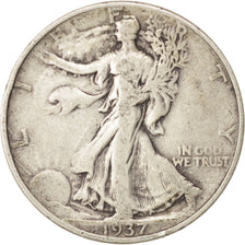 United States, Walking Liberty Half Dollar, 1937, Philadelphia, VF, KM:142