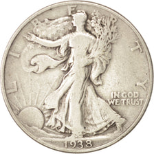 United States, Walking Liberty Half Dollar, 1938, Philadelphia, VF, KM:142