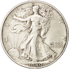 United States, Walking Liberty Half Dollar, 1940, Philadelphia, VF, KM:142