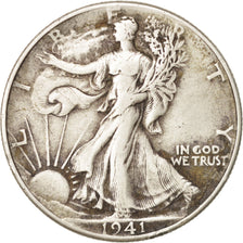 Coin, United States, Walking Liberty Half Dollar, Half Dollar, 1941, U.S. Mint