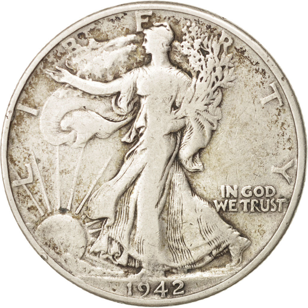 United States, Walking Liberty Half Dollar, 1942, Philadelphia, VF, KM:142