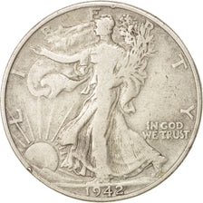 United States, Walking Liberty Half Dollar, 1942, Denver, VF, KM:142