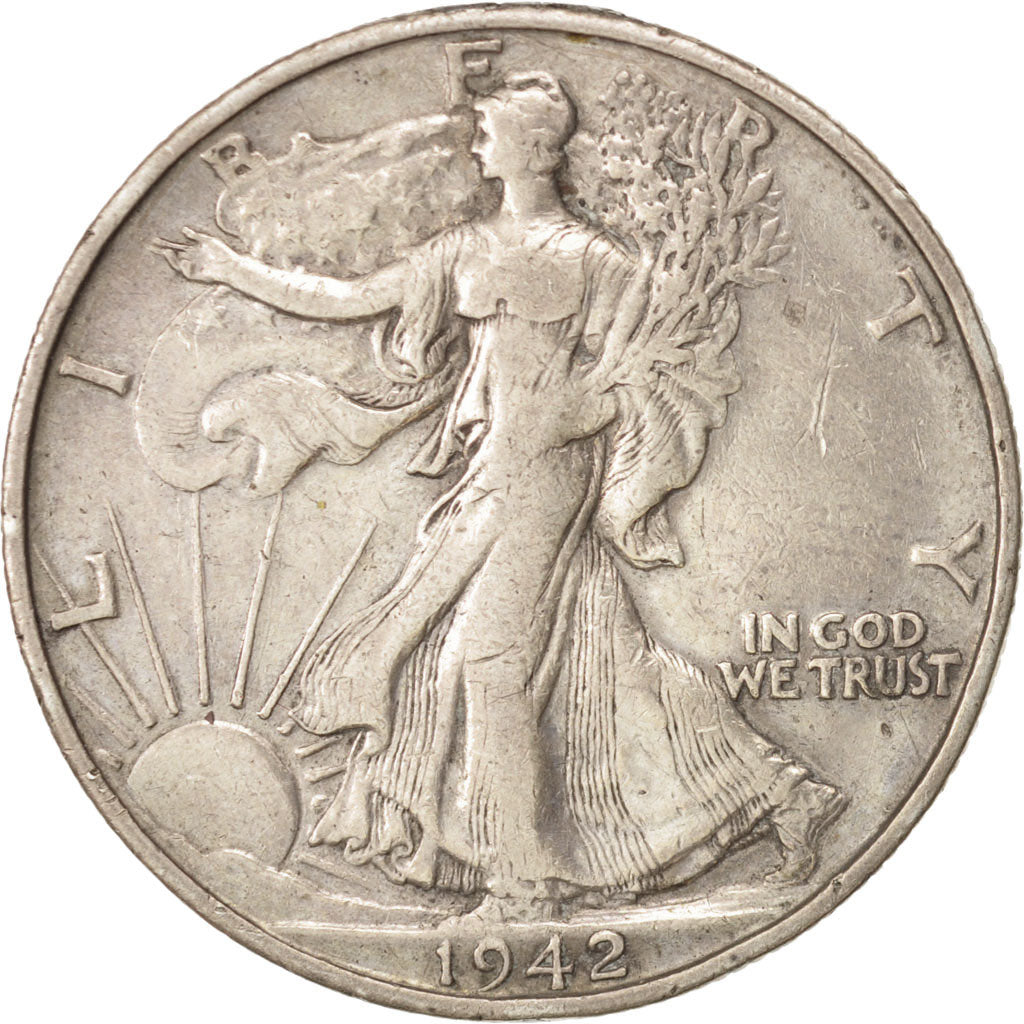 United States, Walking Liberty Half Dollar, 1942, San Francisco, VF, KM:142