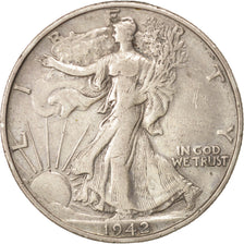 United States, Walking Liberty Half Dollar, 1942, San Francisco, VF, KM:142