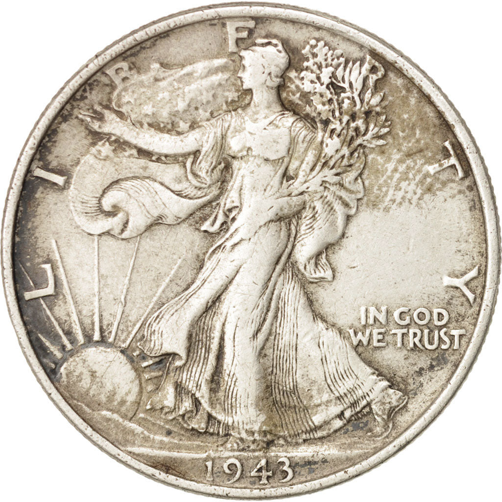 United States, Walking Liberty Half Dollar, 1943, Philadelphia, VF, KM:142