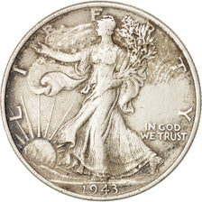 United States, Walking Liberty Half Dollar, 1943, Philadelphia, VF, KM:142