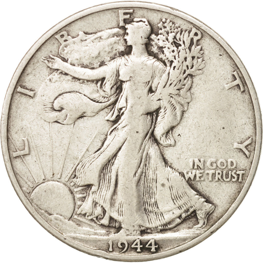 United States, Walking Liberty Half Dollar, 1944, San Francisco, VF, KM:142