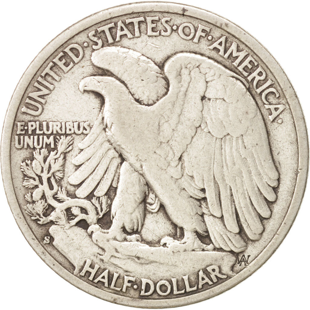 United States, Walking Liberty Half Dollar, 1944, San Francisco, VF, KM:142