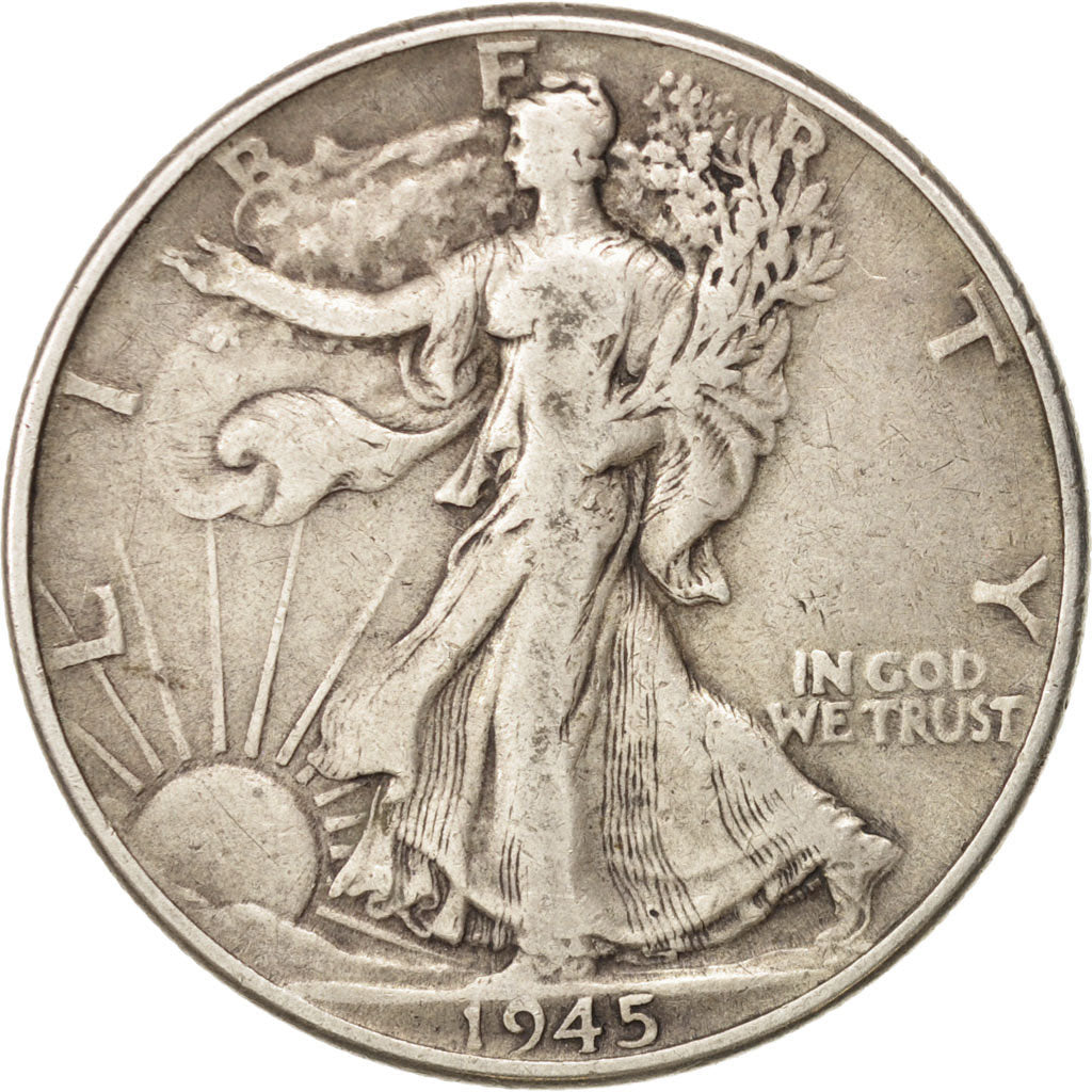 United States, Walking Liberty Half Dollar, 1945, Philadelphia, VF, KM:142