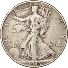 United States, Walking Liberty Half Dollar, 1945, Philadelphia, VF, KM:142