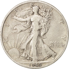 United States, Walking Liberty Half Dollar, 1945, Denver, VF, KM:142