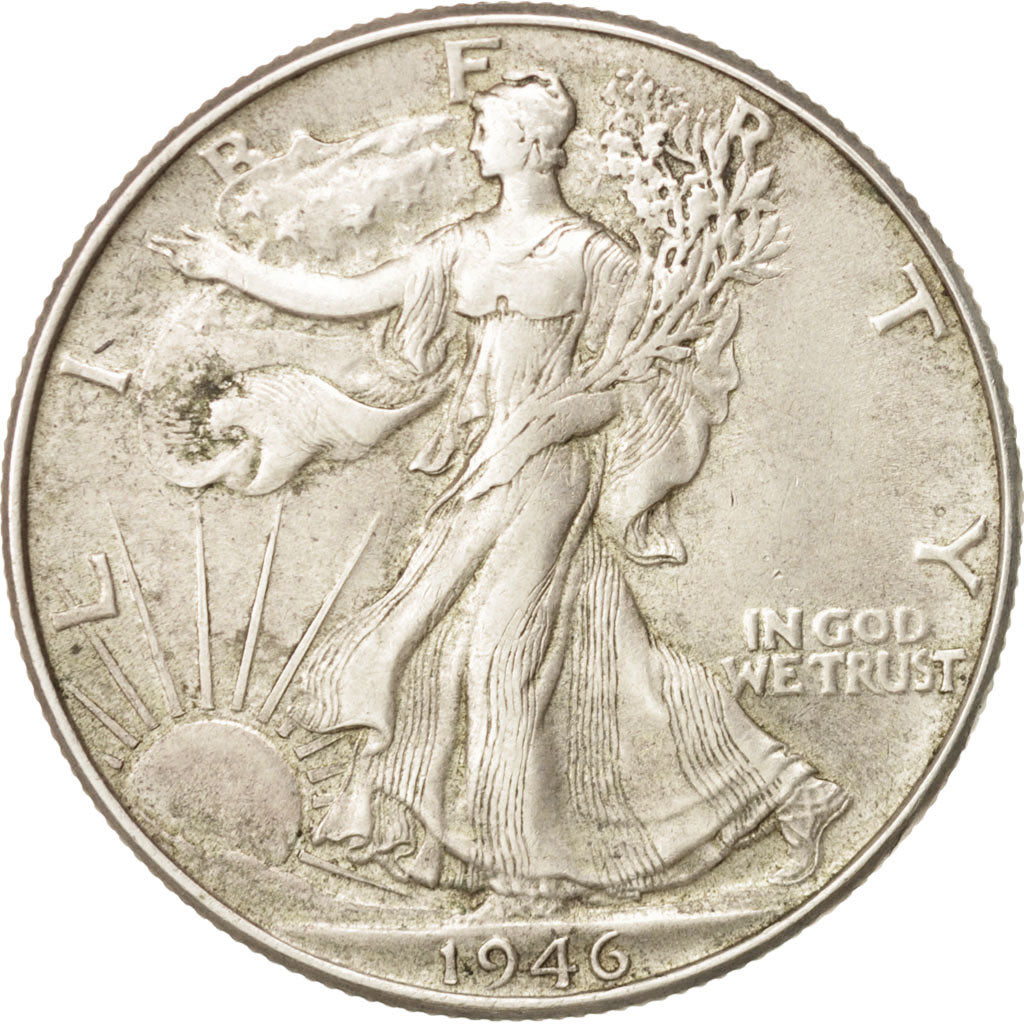 United States, Walking Liberty Half Dollar, 1946, Philadelphia, AU, KM:142
