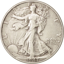United States, Walking Liberty Half Dollar, 1947, Philadelphia, EF, KM:142