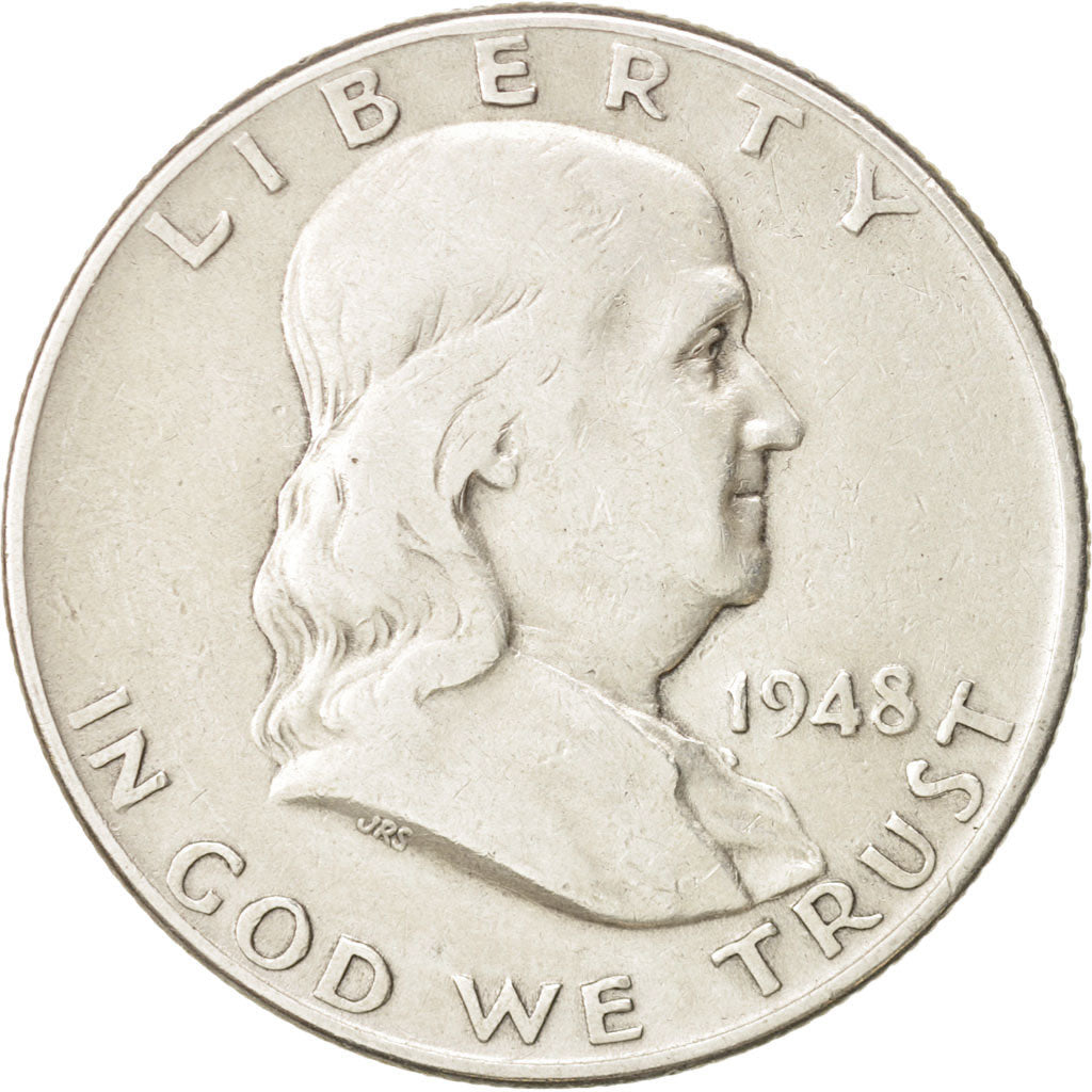 United States, Franklin Half Dollar, 1948, Philadelphia, EF, KM:199