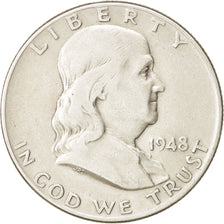 United States, Franklin Half Dollar, 1948, Philadelphia, EF, KM:199