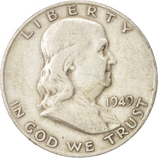 United States, Franklin Half Dollar, 1949, Denver, EF, KM:199