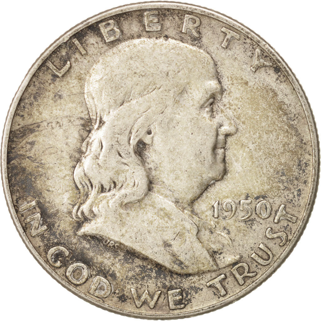 Coin, United States, Franklin Half Dollar, Half Dollar, 1950, U.S. Mint, Denver