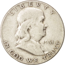 Coin, United States, Franklin Half Dollar, Half Dollar, 1951, U.S. Mint