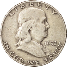 Coin, United States, Franklin Half Dollar, Half Dollar, 1952, U.S. Mint, Denver