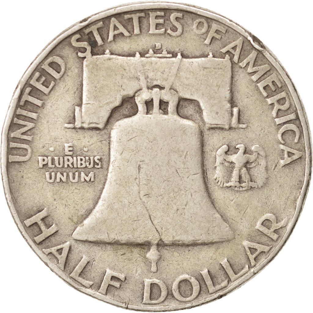 Coin, United States, Franklin Half Dollar, Half Dollar, 1952, U.S. Mint, Denver