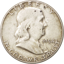 Coin, United States, Franklin Half Dollar, Half Dollar, 1954, U.S. Mint