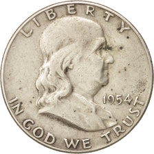United States, Franklin Half Dollar, 1954, San Francisco, EF, KM:199