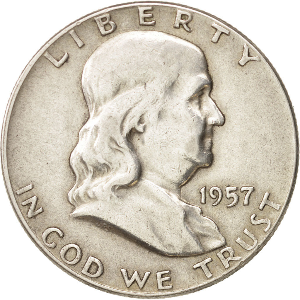 Coin, United States, Franklin Half Dollar, Half Dollar, 1957, U.S. Mint